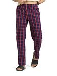 XYXX Men's Super Combed Cotton Checkered Checkmate Pyjamas Elasticated Waist, Drawstring | Loungewear for Men (L; Maroon and Blue Checks)