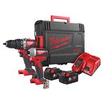 Milwaukee M18BLPP2A2-502X 18V Li-Ion Brushless Twin Pack Kit with 2 x 5.0Ah Batteries & Charger in case