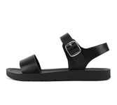 Soda PLENTY ~ Women's Strappy Ankle Wrap Buckle Fashion Flat Sandals, All Black, 5.5 UK