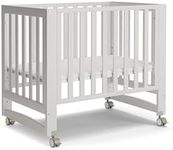 MAMAZING EvoNest Baby Crib, 6 in 1 Convertible Mini Crib with Wheels, 100% New Zealand Wood Growing Bed, 4 Adjustable Mattress Height, GREENGUARD Gold Certified, White