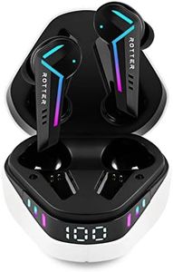 ROTTER Auriculares Inalámbricos Bluetooth 5.3 para Gaming, Latencia 50ms, 35h Reproducción, IPX4, 6 Micrófonos, Modo Dual, Blanco - Compatibles con Dispositivos Móviles y PC