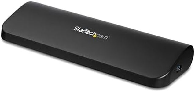 StarTech.com Station d'Accueil pour PC Portable USB 3.0 à Double Écran avec HDMI/DVI/VGA, Hub 3x USB-A, GbE, Audio, Dock Universel Type-A pour Windows/macOS/ChromeOS - Conforme TAA (USB3SDOCKHDV)