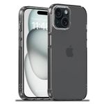 amazon basics Ultra Hybrid Matte Camera Protection Back Cover Case for iPhone 15 Plus - Translucent Black Matte