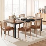 GAOMON Industrial Dining Table for 6~8 People,78.7" Long Kitchen Table, Wood Dining Table, Kitchen & Dining Room Table,Rectangle Dining Room Table for 6 Perfect for Dinner Or Meeting-Black(Table Only)