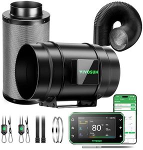 VIVOSUN Smart Air Filtration PRO G8 Kit 8", AeroZesh G8 Inline Duct Fan w/GrowHub E42A Temp. Humidity WiFi-Controller, Carbon Filter & Ducting, Cooling & Ventilation System for Grow Tent, Hydroponics