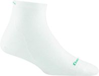 Darn Tough Women's Run 1/4 Ultra-Lightweight Running Sock (Style 1044) - White, Medium