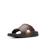 Clarks Collection Men's Walkford Band Slide Sandal, Beeswax Leather, 8.5 Wide US