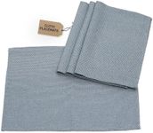 MEEMA Rustic Placemats 14x20 in | Sustainable Products Upcycled Denim and Cotton Cloth Placemats Set of 4 - Blue | Handcrafted, Washable Place Mats for Dinner Table, Everyday Use and Special Occasions