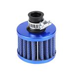 12mm Universal Car Clamp-On Cold Intake Air Filter, High Flow Auto Air Intake Filter Round Tapered for Scooter Atv Dirt Pit Bike Motorcycle Crankcase Vent Cover Breather(Blue) carter filter