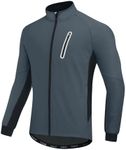 baleaf Men's Winter Cycling Jackets Water Resistant Thermal Running Softshell Jacket Warm Cold Weather Pockets Grey 2XL