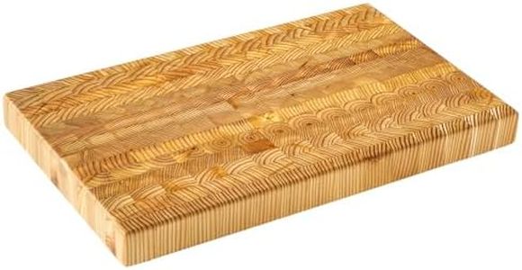Larch Wood Canada End Grain Small Cutting Board, Standard Line, Handcrafted for Professional Chefs & Home Cooking, 17-3/4" x 11" x 1-1/2"