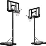 10ft Basketball Hoop and Stand, Portable Basketball Set with 44" Backboard, Height Adjustable 2.3M-3.05M Freestanding Basketball Professional Basketball Hoop System for Children/Adults