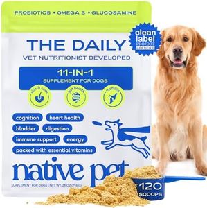 Dog Vitamins and Supplements - 11 in 1 Multivitamin for Dogs with 21 Dog Supplements & Vitamins – Nutritious Dog Food Toppers - Dog Multivitamin Powder - Native Pet The Daily - 120 Scoops