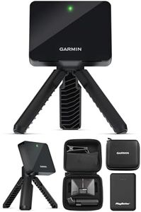 Garmin Approach R10 Portable Golf Launch Monitor & Simulator Bundle - Great for Home, Outdoor & Indoor, Projector Compatible - Includes PlayBetter Portable Charger, Case, Tripod & Adapter