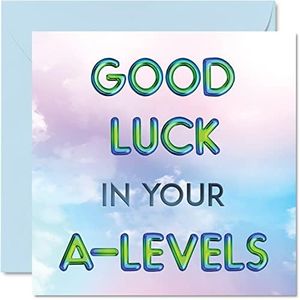 Good Luck Cards - Best of Luck for A-Levels - You Got This Cards, Good Luck Gifts Exam School Card A Levels Uni, 145mm x 145mm Good Luck Charm Greeting Cards for Student Friends Family Exams