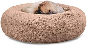 SAVFOX Plush Calming Dog Beds, Donut Dog Bed for Small Dogs, Medium, Large & X-Large, Comfy Cuddler Dog Bed and Cat Bed in Faux Fur, Washable Dog Bed, Multiple Sizes XS-XXL