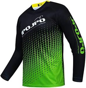 JPOJPO Jersey Men MX Motocross Jerseys Dirt Bike Downhill Racing Shirt Riding Green, Cu9010-g, Large