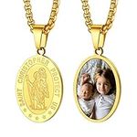 PROSTEEL St Christopher Necklace Gold Plated Saint Christopher Necklace Miraculous Medal Necklace for Women