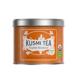 KUSMI TEA, English Breakfast - Loose Leaf Tea Tin - Organic English Breakfast Black Tea - Made with Ceylon & Assam Black Teas, 100g