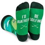 Lavley - I'd Rather Be - Funny Socks Novelty Gift For Men and Women (Golfing Fishing Hunting Camping Skiing) (Golfing)