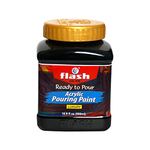 Flash Acrylic Ready to Pour Pouring Paint/Fluid Acrylic 500ml / 16 fl oz Pre-Mixed Water-Based - for Canvas, Wood, Paper, Crafts, Tile, Rocks and More… (Black)