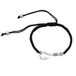 MYSOMY Fish Hook Bracelet Fishing Hook Pendant Jewelry Fishing Girlfriend Gift for Girlfriend Jewelry Black Braided Rope Hook Bracelet Gift (hook Black rope br)