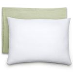 Comfy Cubs Toddler Pillow with Muslin Pillowcase, 33 x 46 cm - Small Pillow for Sleeping and Travel - Breathable with Soft Microfiber Fill - Comfortable and Stylish Design for Toddlers - Sage