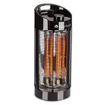 Blumfeldt Portable Electric Heater - Mini Infrared Heater with 2 Heating Levels -360 ° ComfortHeat Indoor patio Heater for Home, Office and Bedroom - Black