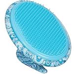 Dylonic Exfoliating Body Scrubber | Exfoliating Brush for Ingrown Hair Treatment | Body Exfoliator | Silicone Body Scrubber for Men & Women | Treat & Prevent Razor Bumps & Ingrown Hairs (Blue Pattern)