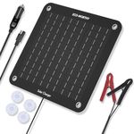 ECO-WORTHY 10W Solar Car Battery Charger Maintainer 12V Waterproof Solar Panel Portable Solar Trickle Charger for Car Boat Lawn Mower RV Trailer Tractor ATV Utility Vehicle Battery