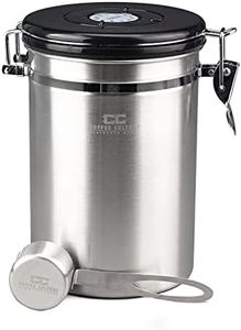 Coffee Culture Large Stainless Steel Coffee Canister, Silver, CC-CANL