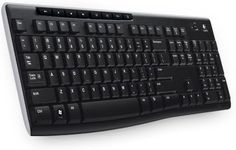 K270 Wireless Keyboard, USB Unifying Receiver, Black