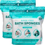 Scrubzz Disposable No Rinse Bathing Wipes for Sensitive Skin - All-in-1 Single Use Shower Wipes, Simply Dampen, Lather, and Dry Without Shampoo or Rinsing (Sensitive Skin, 2-Pack)