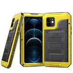 Waterproof Case for iPhone 12,Marrkey Heavy Duty Durable Metal Full Body Built-in Screen Protection Case Waterproof Shockproof Dustproof Rugged Military Grade Defender for iPhone 12 6.1" - Yellow