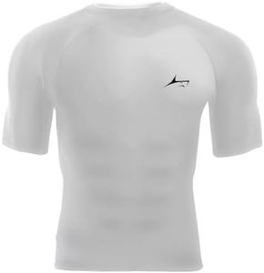 PROSHARX Half Sleeve Compression T-Shirt | Men's Active & Gym Wear T-Shirt Designed for Body Fit Tights (Medium, White)