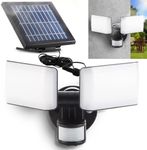 Zarek Solar Motion Sensor Garden Light Outdoor, 20W with 5m Cable Solar Panel, Long Run time-1000Lumens, 270° Wide Angle with 120° Adjustable Motion & Light Sensor, 100LED IP44 Waterproof