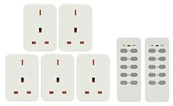 Mercury | Wireless Remote Control Mains Sockets | Set Of 5 With 2 Remotes