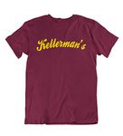 buzz shirts Kellermans - Mens or Womens Organic Cotton Dirty Dancing Inspired Holiday Resort Retro Movie T-Shirt Burgundy