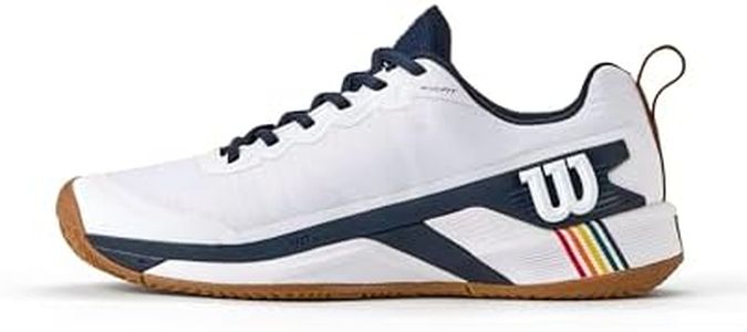 WILSON Rush Pro 4.5 Men's Clay Tennis Shoes, White/Navy Blazer/Gum1a, 7