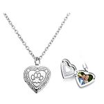 Jovivi Heart Locket Necklace Women Silver Photo Picture Memory Locket Pendant Jewellery Birthday Gifts for Girldfriend Wife Mum