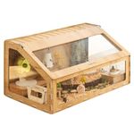 MEWOOFUN Wooden Hamster Cage with Oblique Opening Cage Door, Hamster House Habitat,Climbing Ladder, Hamster House for Gerbils Syrian or Other Small-Sized Pets. Small Animal Cage 103x58.6x61.3CM