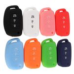 C-FUNN 3Buttons Silicone Fob Remote Key Case Cover For Hyundai i30 IX35 Elantra Verna Tucson - Navy