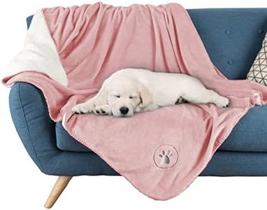 Petmaker Waterproof Pet Blanket – Reversible Pink Throw Protects Couch, Car, Bed from Spills, Stains, or Fur – Dog and Cat Blankets by (50x60)