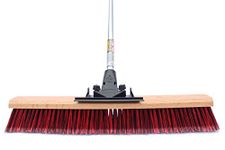 Commercial Push Broom By Flex Sweep (Contractors 24 Inch) Fine Bristles Smooth-Surface