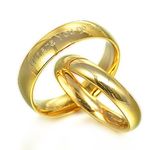 His & Her 18K Gold Filled Custom Engrave Anniversary Wedding Titanium Rings Set