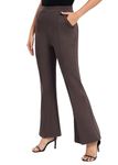 Urban CoCo Women's Flare Leggings with Pockets High Waist Workout Casual Bootcut Yoga Pants(Brown, L)