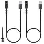 Newding for Philips One Blade Charger Cable (New Version) for Oneblade360 QP2724, QP2734, QP2824, QP4631,MG7930, BT3233, S3241, S3145, S8697, S7887, [2-Pack, 3,3ft] OneBlade Power Cord USB-A Charging