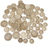 Wepetyo 300 Pcs Wooden Handmade Buttons,Wood Buttons Made with Love for Sewing Clothing Accessories,DIY Crafting Projects Decorations(20mm,15mm,25mm)