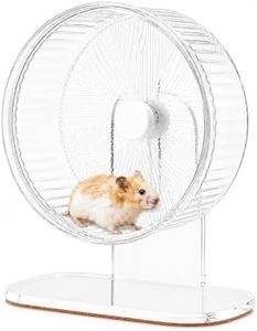 Silent Hamster Wheel with Adjustable Acrylic Stand for Small Pets