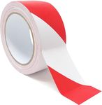 ArmaKit Hazard Tape | 50mm wide (2") x 33m Length (Red/White) - High Visibility White and Red Diagonal Striped. Indoor/Outdoor All-Weather; Carpet, Tile, Wood, Stone, Concrete, Metal